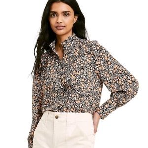 Nili Lotan X Target Floral Print Long Sleeve Pleated Blouse